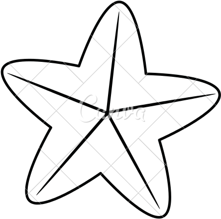 Sea Star Or Starfish Icon Image - Line Art (550x550)