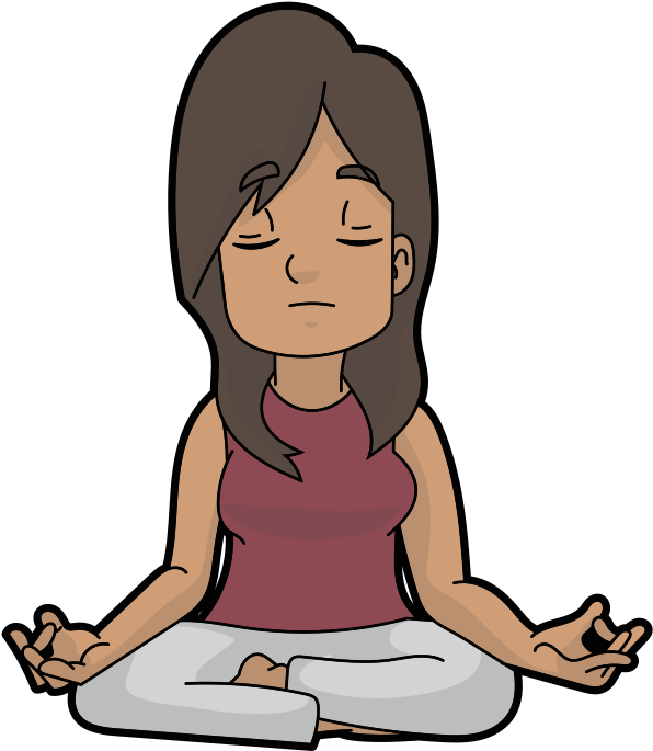Cartoon Woman Practicing Meditation - Wikimedia Commons (663x768)