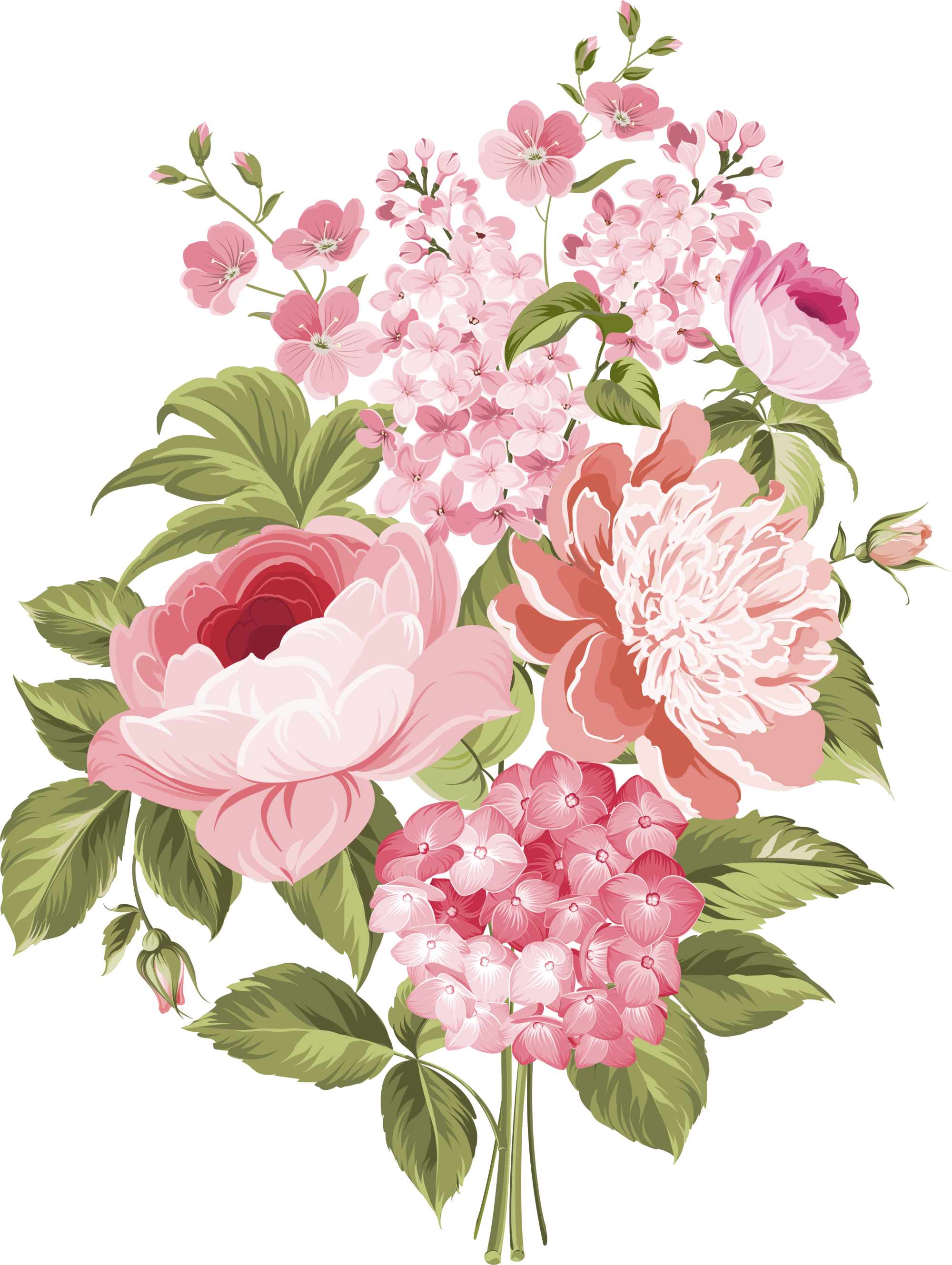 Розовый цветок нарисованный