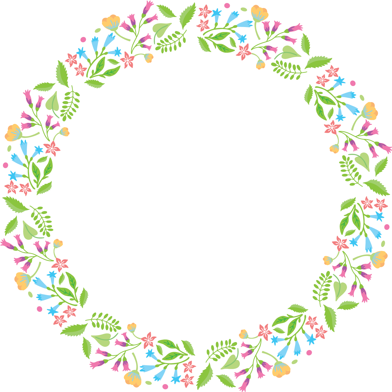 Wedding Invitation Flower Garland Designer - Guirnaldas Vector Boda (1500x1501)