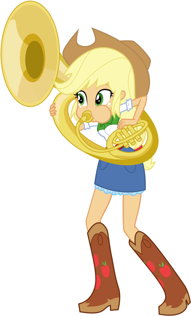 [pc] Applejack Sousaphone 2 By Discorded-joker - Applejack Sousaphone (687x1163)
