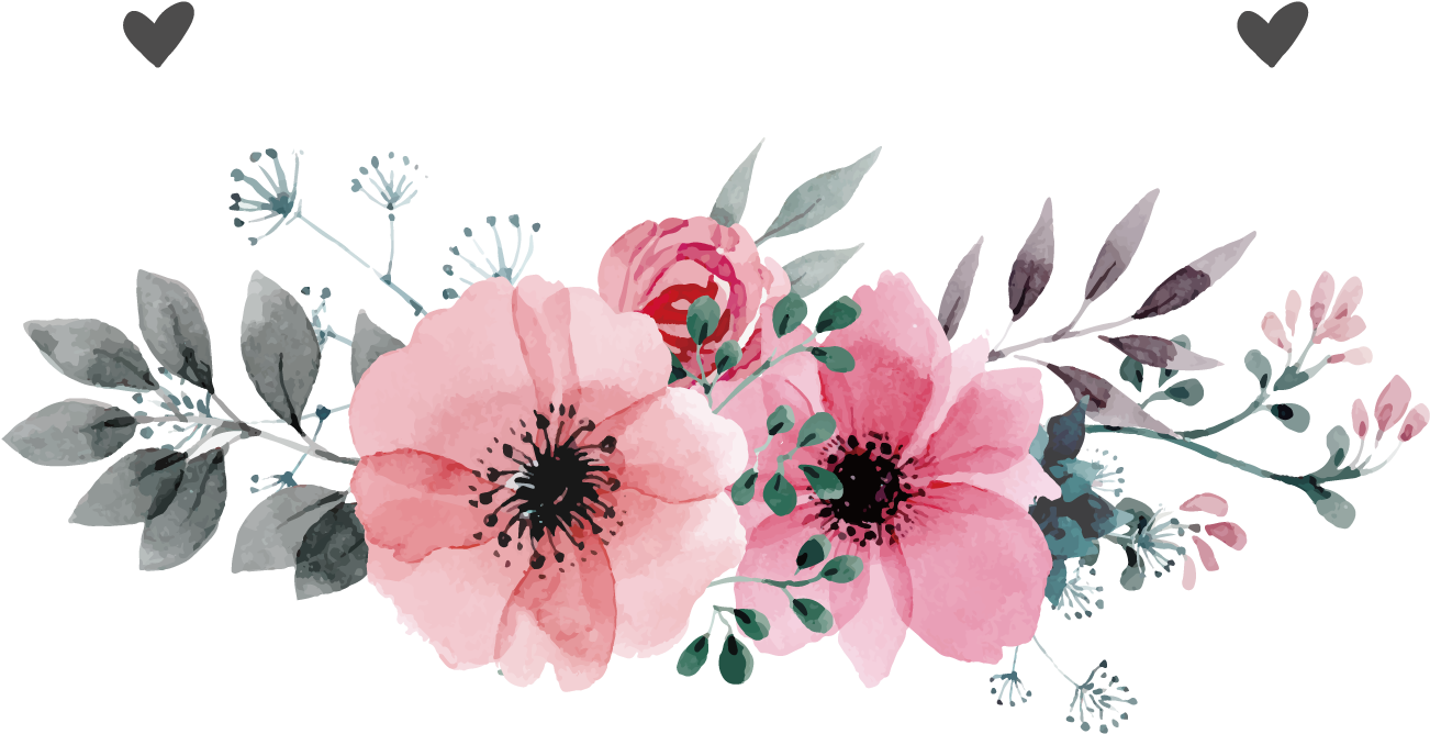 Wedding Invitation Flower Pink Flowers Vector - Happy 50th Birthday: Birthday Party Guest Book [book] (1508x1508)