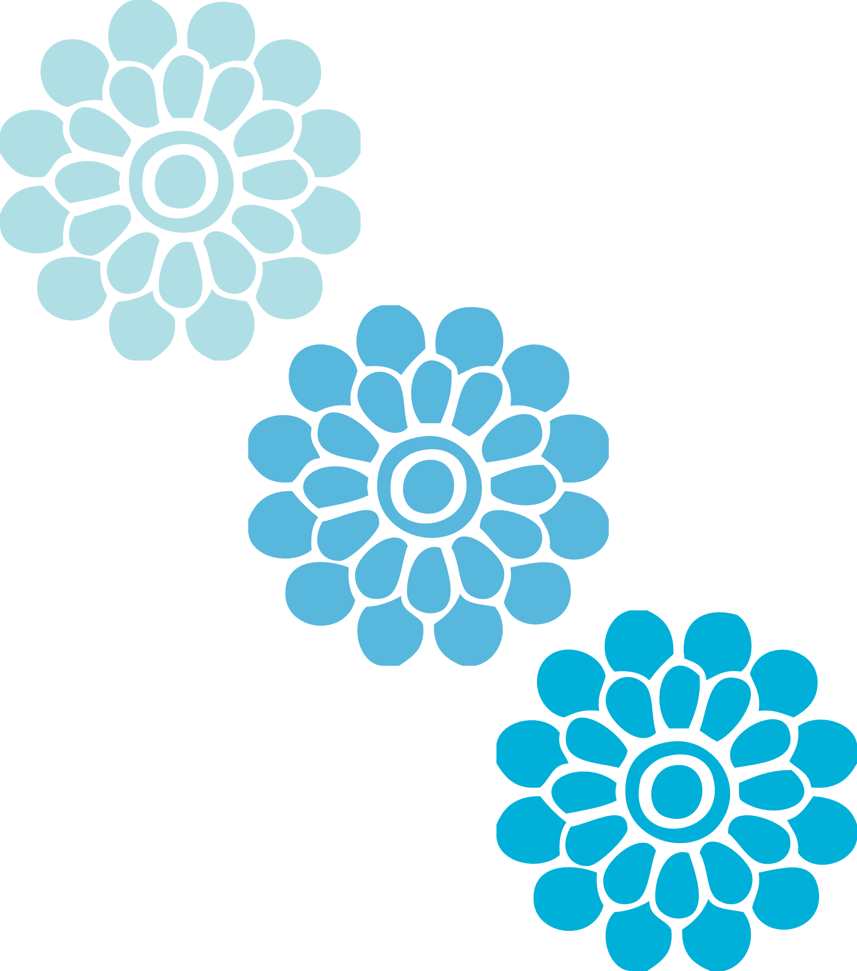 Fancy Wedding Flower Vector Adornment - Blue Flower Vector Png (1695x1920)