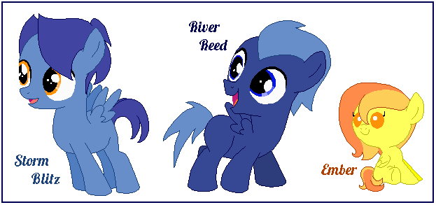 Mlp Ng Ocs-storm, River And Ember By Starryknightpixie - Cartoon (623x293)