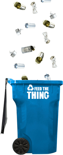 Feed The Thing Campaign For Multi-family Recycling - Champaign (259x606)