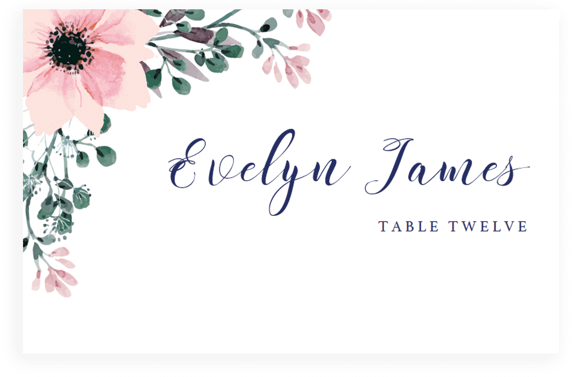 Wedding Invitation Flower Place Cards Greeting & Note - Wedding (1200x1500)