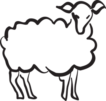 Lamb Stylized Style Animal Cartoon Drawing - Animals Stylization (357x340)