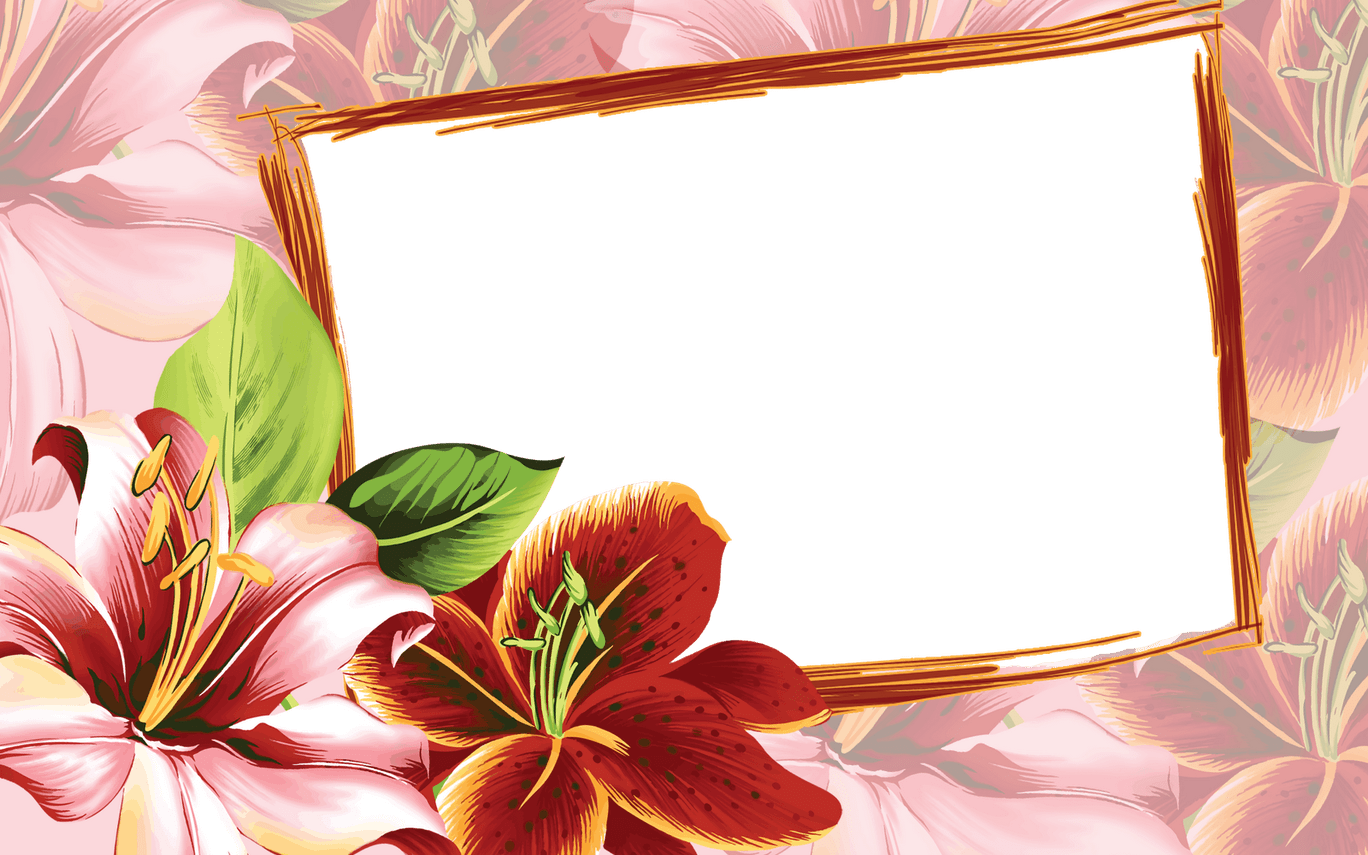Flowers Frames Photoshop Page 4 Frame Design & Reviews - Flower Frames Design Png (1368x855)