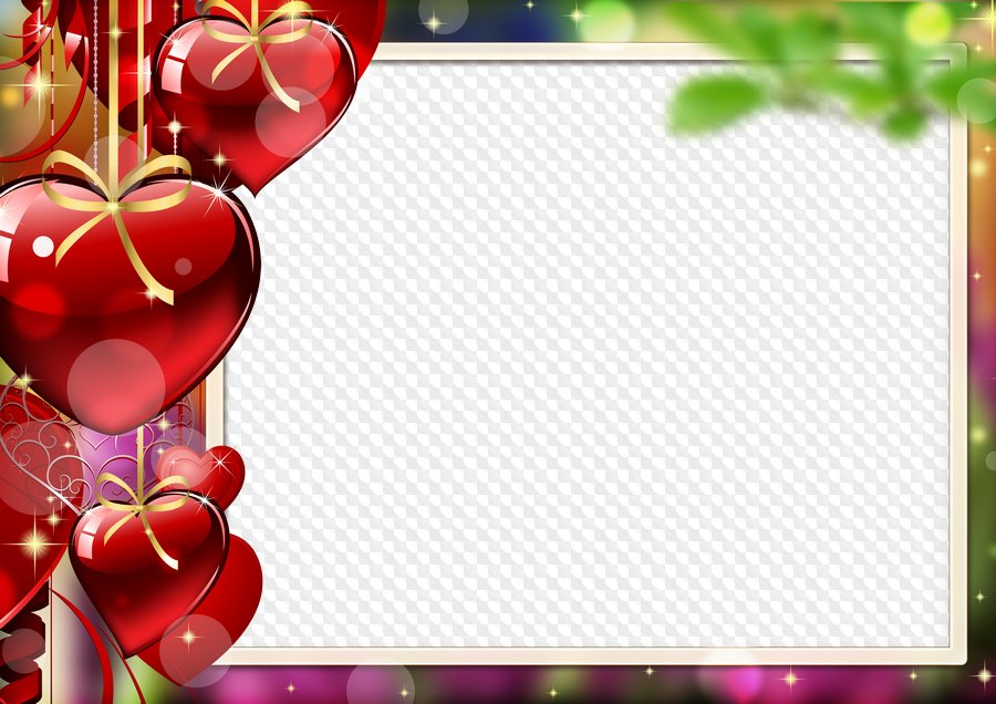 Photo Frame With Hearts For St - Background For Happy Valentines Day Png (900x636)