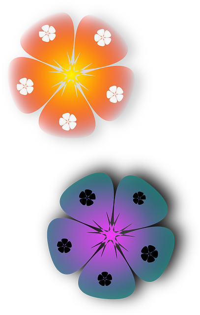 Two Flowers, Orange, Lilac, Beautiful, Two - Flower (407x640)