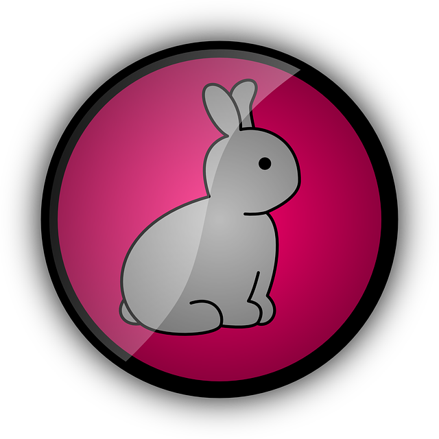 Lilac Bunny, Rabbit, Easter, Hare, Button, Purple, - Clip Art (640x640)