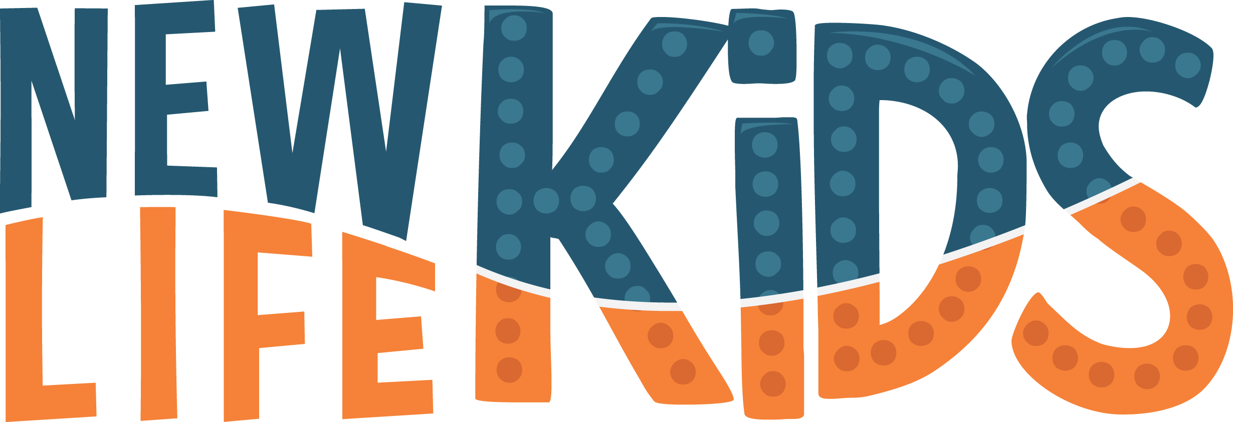 New Life Kids Logo Orange - New Life Kids Logo Orange (2460x843)