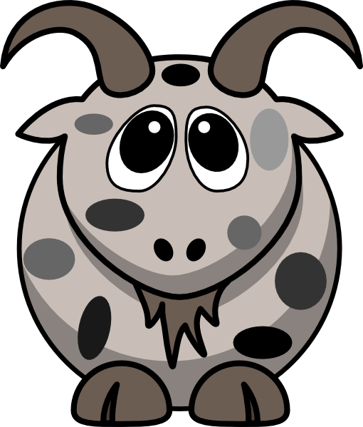 Mottled Goat Clip Art At Clker - Cartoon Goat (510x599)