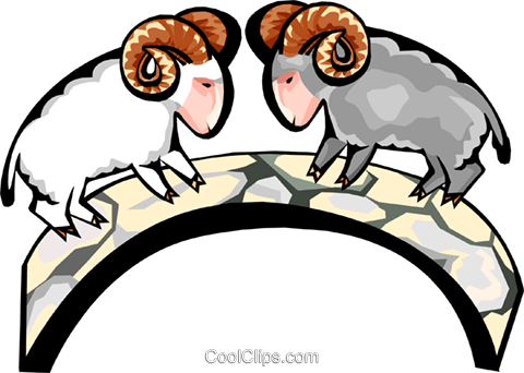 Mountain Goats Rams Royalty Free Vector Clip Art Illustration - Illustration (480x342)