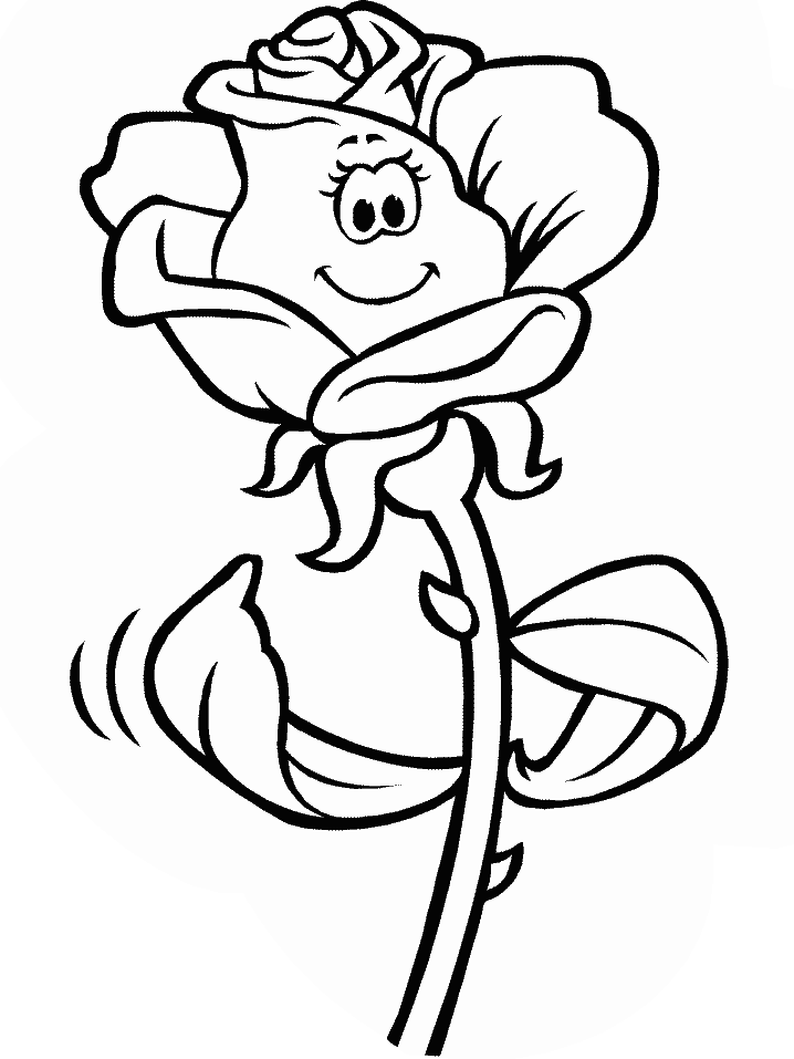Flower Coloring Pages - Cartoon Flowers (718x957)