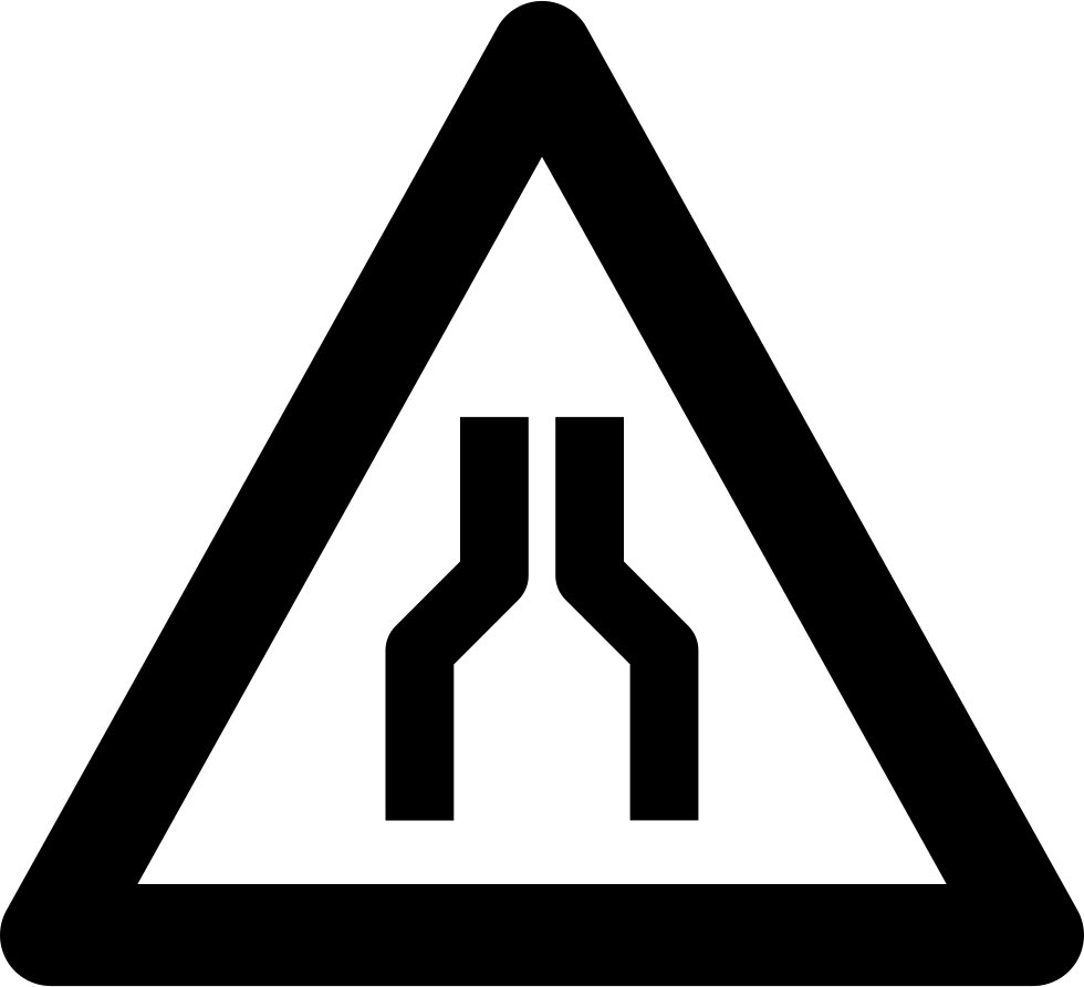 Narrow Road Sign Comments - Traffic Signal Of U Turn (980x892)