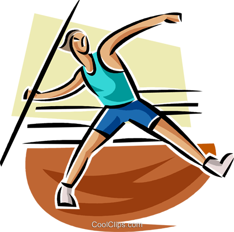 Javelin Toss Royalty Free Vector Clip Art Illustration - Athletics Track And Field Clipart (705x700)