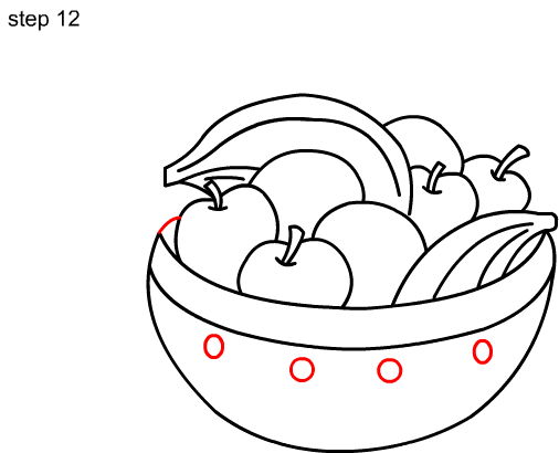 Fruit Basket Line Drawing Png (625x516)