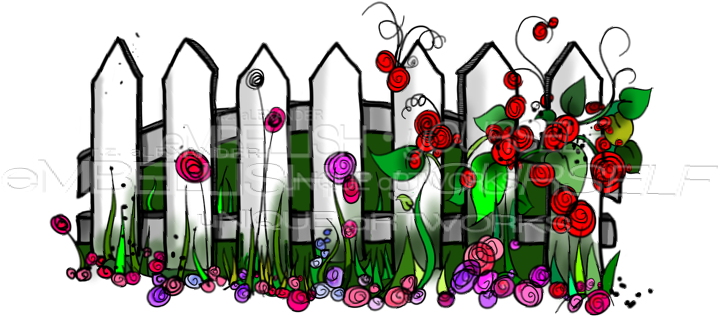 "fence And Roses" Created By Rz Alexander, Embellish - Tulip (717x332)