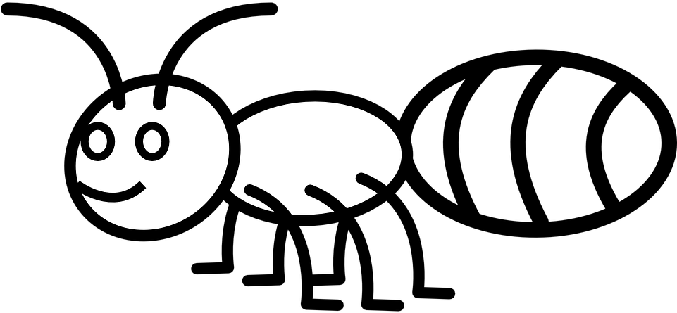 Collection Of Cute Cartoon Ant - Coloring Picture Of Ant (960x480)