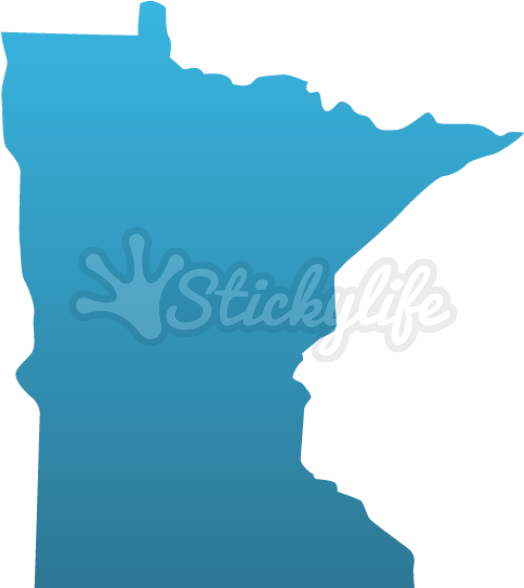 Minnesota Decals - Minnesota State Outline Black (940x587)