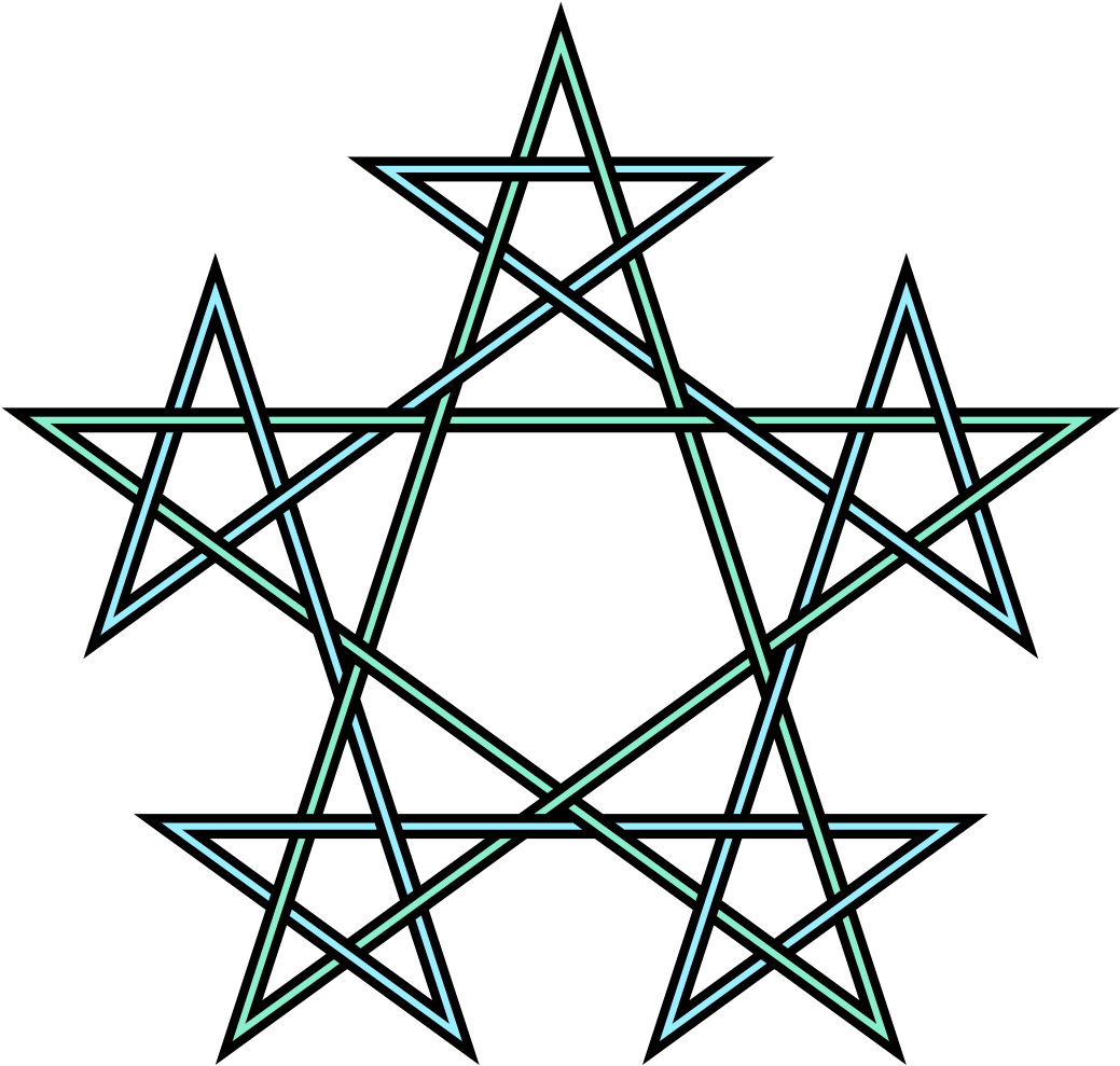 Pentagrams Interlaced Pattern - Sacred Geometry Pentagram (1082x1024)