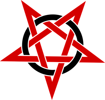 Pentagram Rouge Spot Symbol Pentalpha Pent - Red Pentagram Png (355x340)