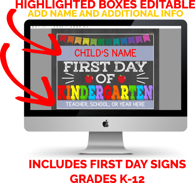 Grab A Complete K-12 Set Of First Day Of School Signs - School (660x622)