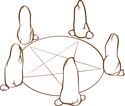 Mystical, Pentagram, Stonehenge, Belief - Stonehenge Coloring Pages (400x340)