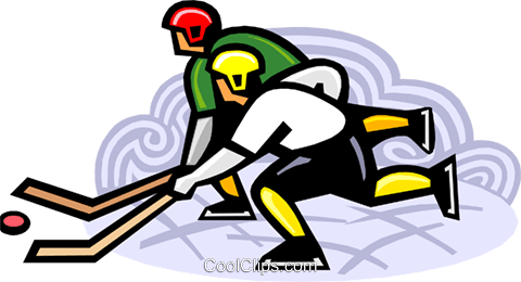 Hockey Players Chasing The Puck Royalty Free Vector - Hockey (480x260)
