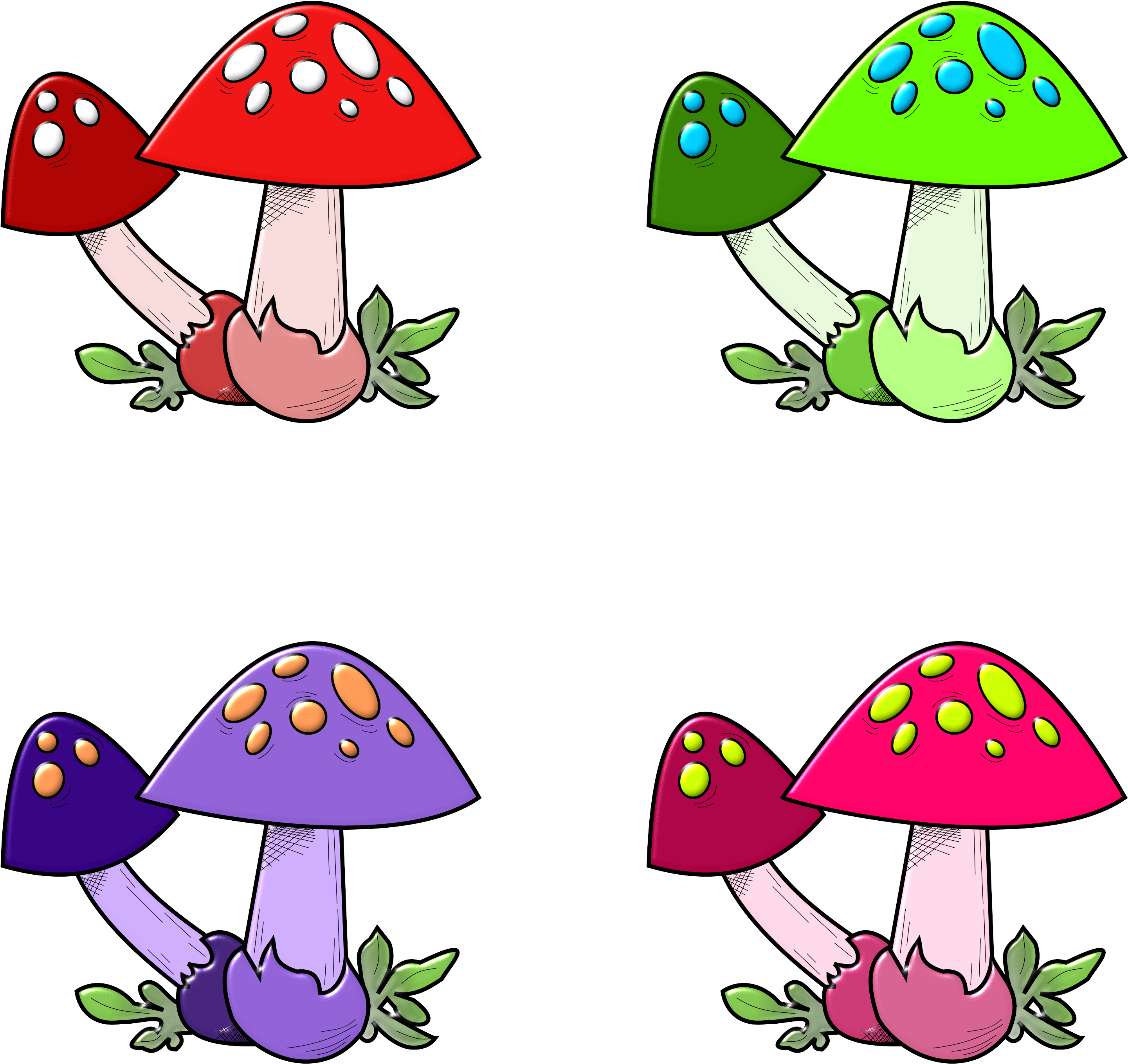 Cute Mushrooms Throw Blanket (3000x2785)
