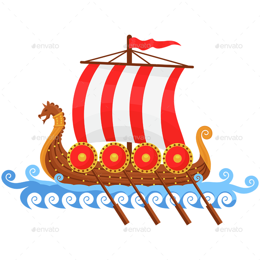 Viking Illustrations - Viking Ship Clip Art (850x850)