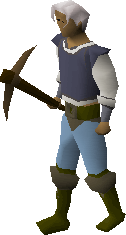 A Player Wielding A Bronze Pickaxe - Bronze Pickaxe Runescape (507x945)