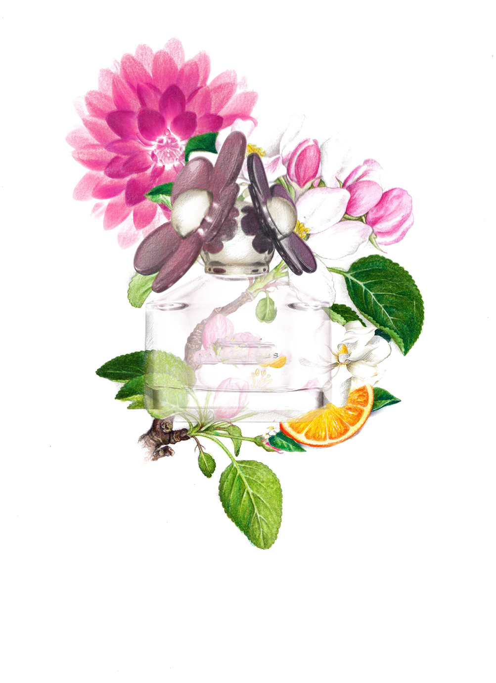 5 Perfume Watercolor Painting Miss Dior - Perfume (1200x1469)