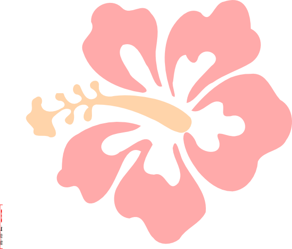 Pink Hibiscus Clip Art At Clker - Hawaiian Flower Clip Art (600x513)