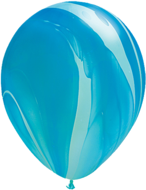 11" Blue Tie-dye Balloon - Blue Rainbow (480x409)
