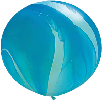 30" Blue Tie-dye Latex Balloon - 90cm Superagate Blue Balloons - 2pk (480x409)