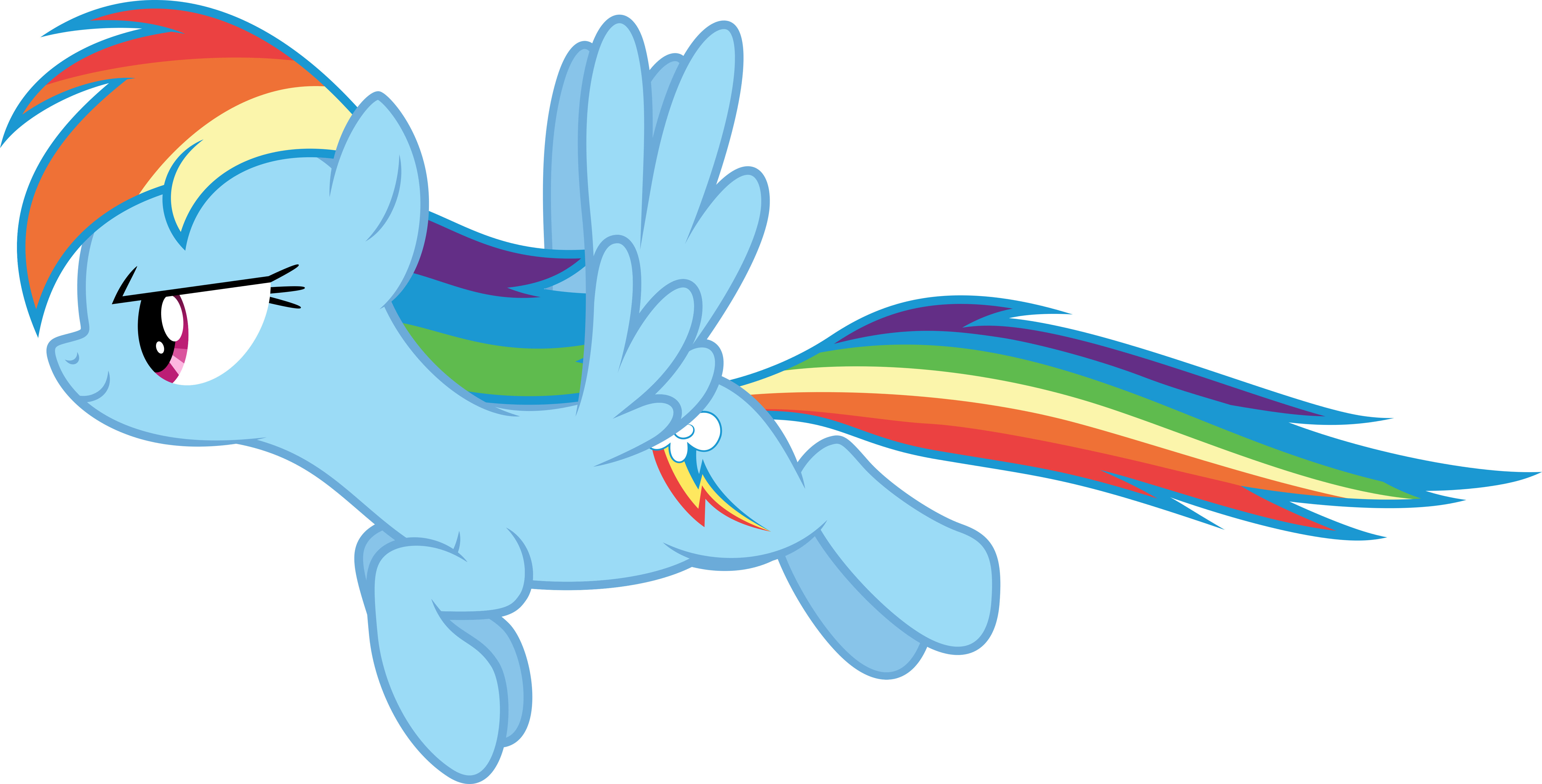 Vector - Draw Rainbow Dash Flying (6000x3052)