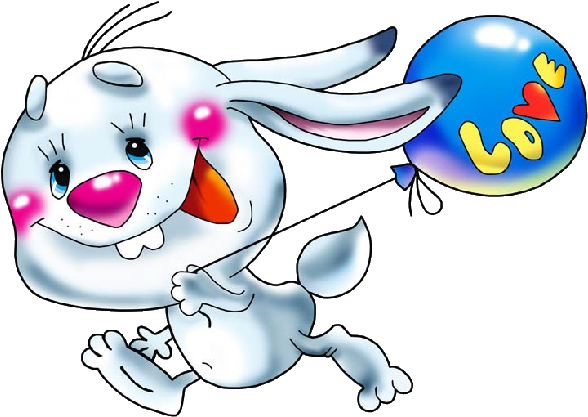 Cute Cartoon Animal Clipart 8 - Hare With The Ball. Bib (600x600)