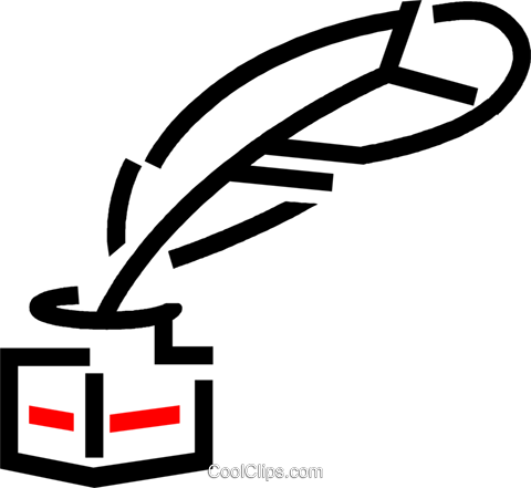 Feather Pen And Ink Well Royalty Free Vector Clip Art - Ink (480x441)