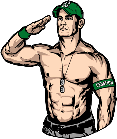 Cartoon John Cena - John Cena Clip Art (420x491)