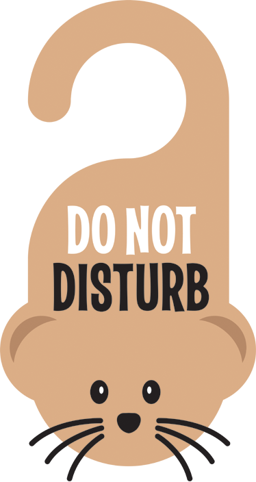 Do Not Disturb Mouse Kids Sticker - Do Not Disturb Sticker (374x704)