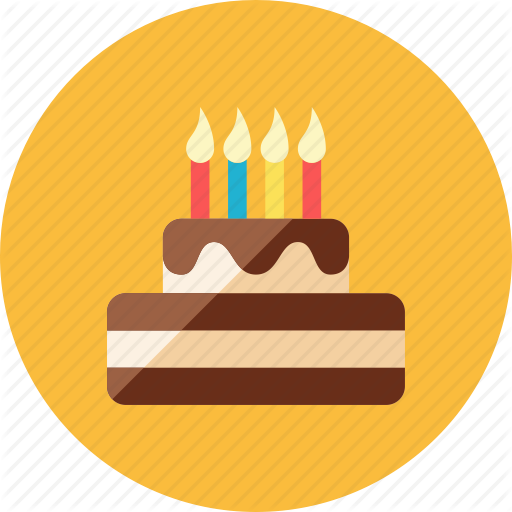 Birthday Club - Birthday Cake Flat Icon (512x512)
