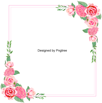 Pink Rose Floral Frame, Flower Border, Rose Border, - Flower (360x360)