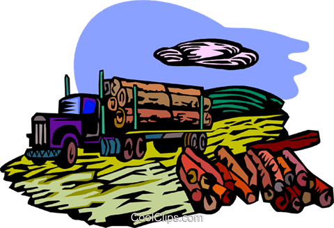Forestry Industry, Lumber Truck Royalty Free Vector - Forestry Industry, Lumber Truck Royalty Free Vector (480x328)