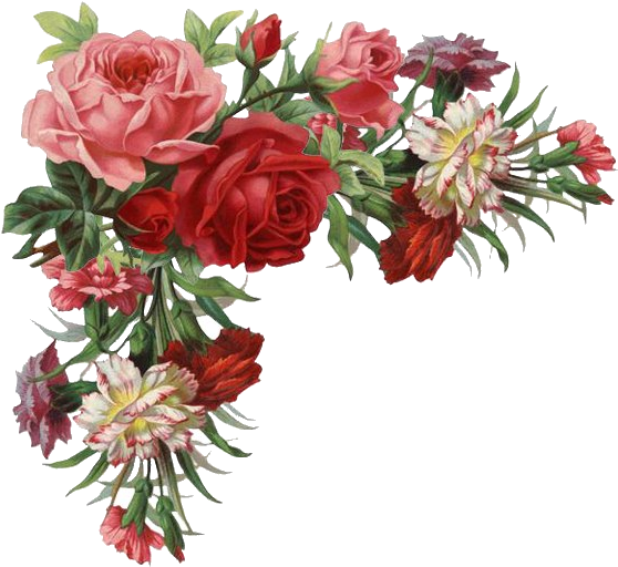 Corners For Decoupage - Vintage Flower Border Png (600x558)