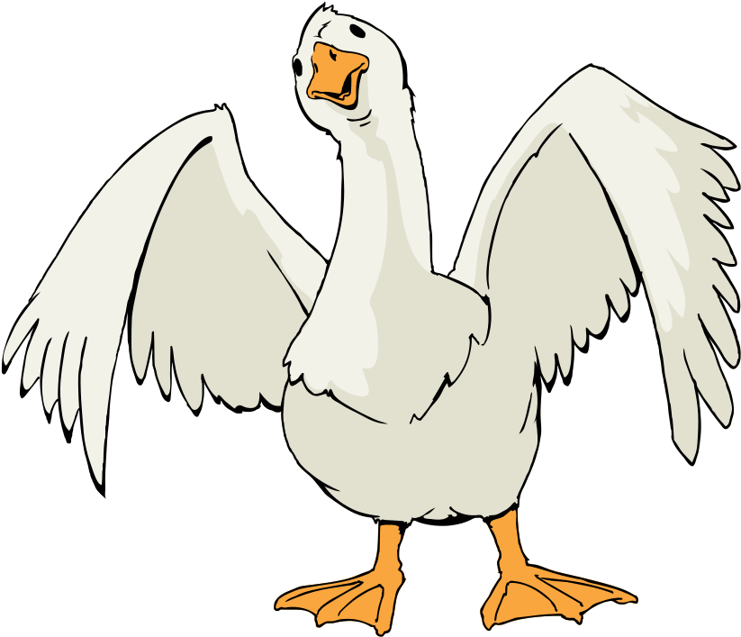Goose Clipart - Public Domain Bird Art (890x768)