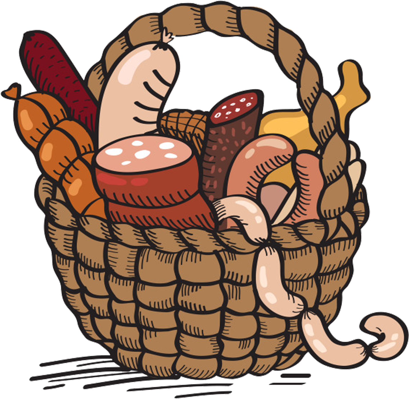 Basket Cartoon Drawing Clip Art - Basket Cartoon Drawing Clip Art (2362x2362)