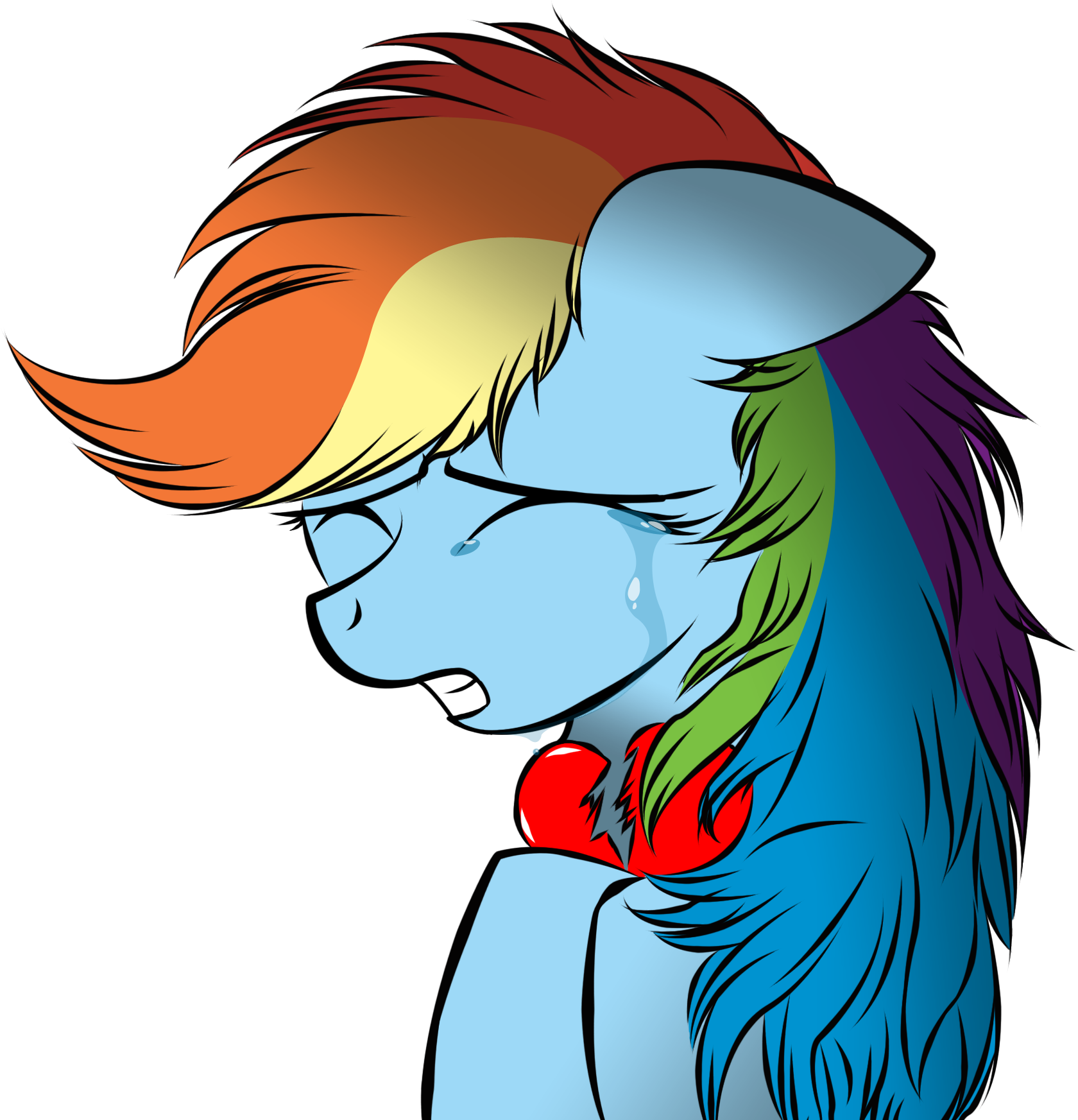 V D K, Crying, Eyes Closed, Female, Floppy Ears, Heartbreak, - Mlp Rainbow Dash Dies Fanfic (2997x2053)