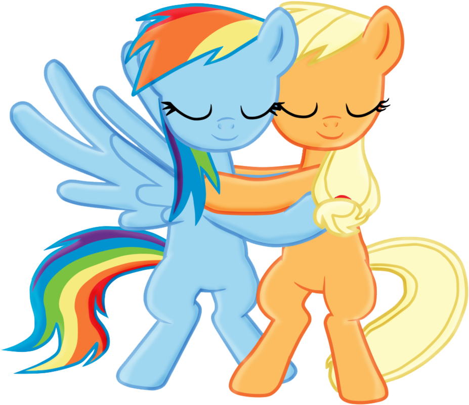 Rainbowjack Hug -collab By Majkashinoda626 - Drawing (963x830)